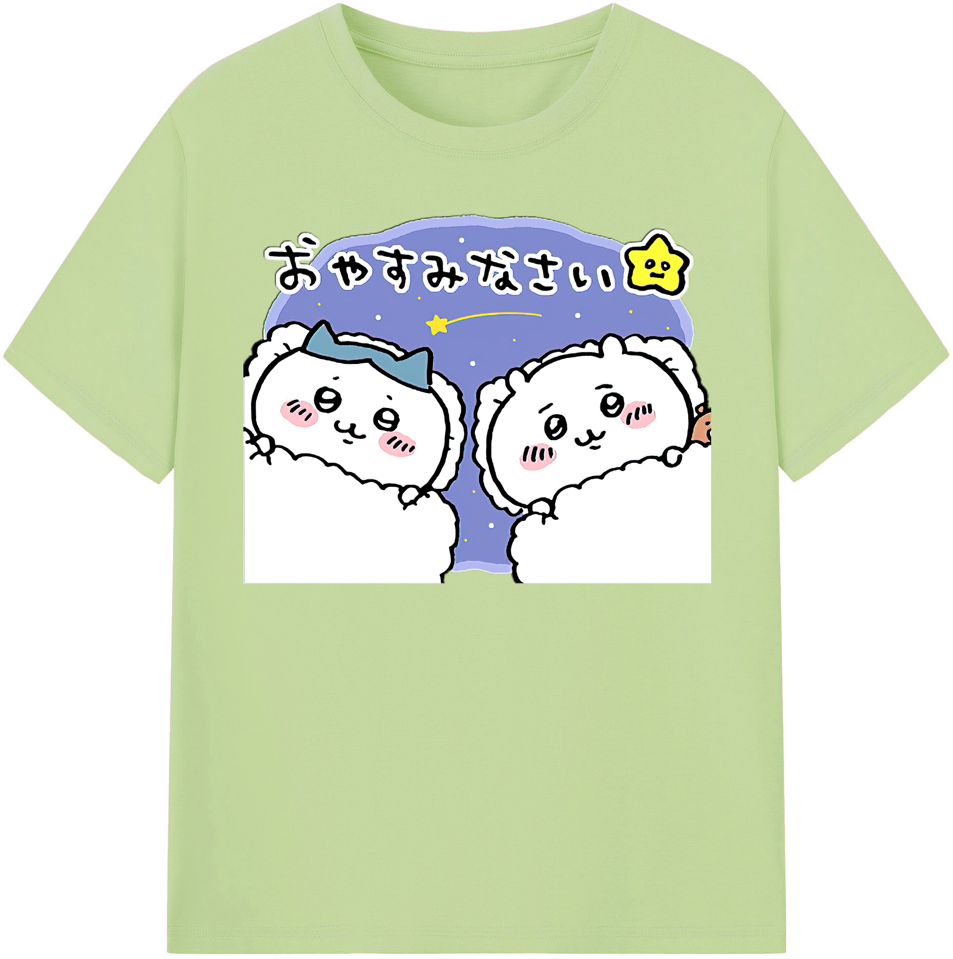 （画像用） ちいかわ ハチワレ Chii-kawa hachiware 綿100％半袖Tシャツ（フロントプリント）